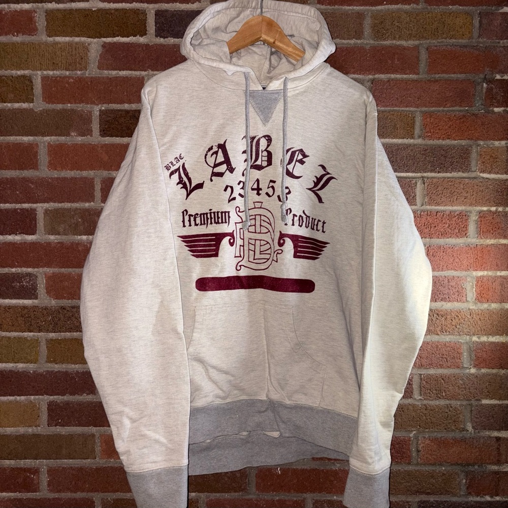 Size 4XL - VTG Y2K Blac Label Graphic Drawstring Hooded Pullover Sweatshirt